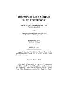 United States Court of Appeals for the Federal Circuit ______________________ SOURCE VAGABOND SYSTEMS LTD., Plaintiff-Appellant,