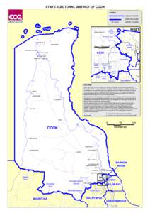 STATE ELECTORAL DISTRICT OF COOK LEGEND BRISBANE CENTRAL Adjacent District District Boundary Suburb / Locality