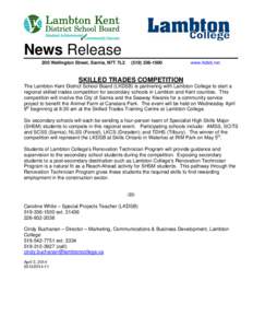 Microsoft Word - Press Release - Skilled Trades Competition