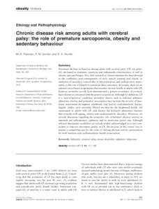 Chronic disease risk among adults with cerebral palsy: the role of premature sarcopoenia, obesity and sedentary behaviour