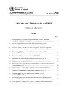 65.ª ASAMBLEA MUNDIAL DE LA SALUD Punto[removed]del orden del día provisional A65[removed]de marzo de 2012