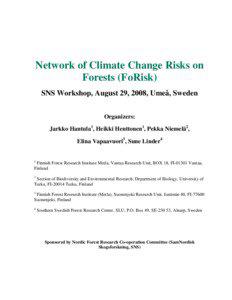 Network of Climate Change Risks on Forests (FoRisk)