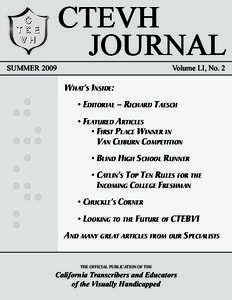 CTEVH JOURNAL SUMMER 2009 Volume LI, No. 2