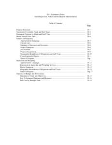 2011 Explanatory Notes Grain Inspection, Packers and Stockyards Administration Table of Contents Page Purpose Statement……………………………………………………………………………...
