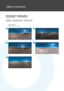 Table of Contents  DESERT ROADS Heat. Vastness. Horizon. HDR-Images: Resolution: xpx