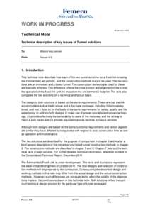 WORK IN PROGRESS 26 January 2012 Technical Note Technical description of key issues of Tunnel solutions To: