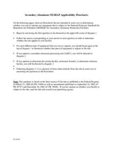 General Applicability Flow Diagram for Secondary Aluminum Production Facilities