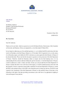 Letter to Ms Martina Anderson, MEP