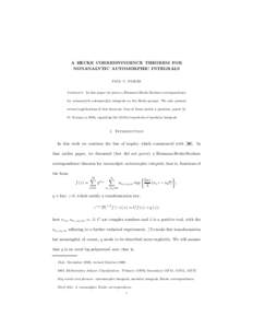 A HECKE CORRESPONDENCE THEOREM FOR NONANALYTIC AUTOMORPHIC INTEGRALS PAUL C. PASLES Abstract. In this paper we prove a Riemann-Hecke-Bochner correspondence for nonanalytic automorphic integrals on the Hecke groups. We al