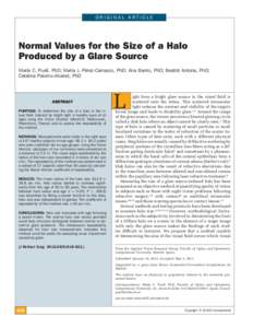 ORIGINAL ARTICLE  Normal Values for the Size of a Halo