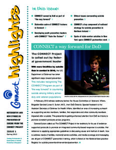 highlights TM IN THIS ISSUE: CONNECT named by DoD as part of