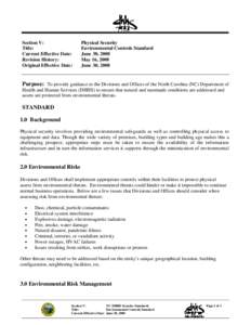 Section V: Title: Current Effective Date: Revision History: Original Effective Date: