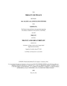 THE  TREATY OF PEACE BETWEEN THE ALLIED AND