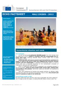 Humanitarian aid / Refugee / Famine / Africa / Human geography / Sahel famine / Tuareg Rebellion / Population / Development / ECHO