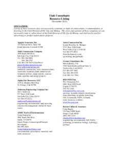 Microsoft Word - Consultants-List-Utah