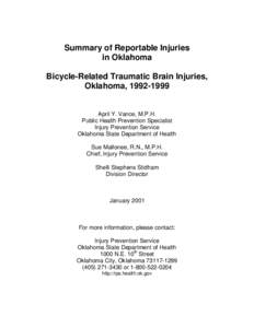 Traumatic brain injuries are a significant public health concern in Oklahoma