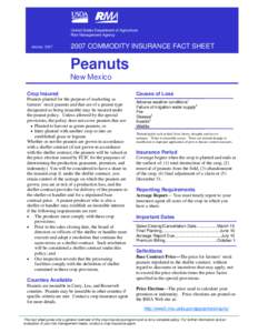 Agriculture / Agricultural insurance / Financial institutions / Institutional investors / Economics / Crop insurance / Peanut / Insurance / Insurable interest / United States Department of Agriculture / Financial economics / Agricultural economics