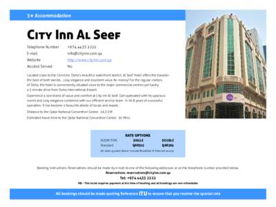 3★ Accommodation  City Inn Al Seef Telephone Number	  +[removed]