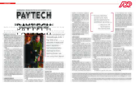 CASE STUDY  REPRINTED FROM PAYTECH NOVEMBER 2012 July 2003