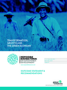 TRANSFORMATION, GROWTH AND THE GREEN ECONOMY[removed]November 2013 Marina Bay Sands