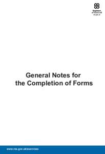 GENERAL NOTES FOR THE COMPLETION OF FORMS