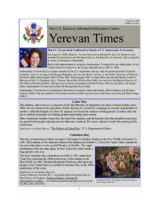 Sept./Oct[removed]Volume 4, Issue 5 The U.S. Embassy Information Resource Center  Yerevan Times