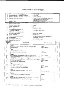 CPVO VARIETY DESCRIPTION 1, 2, 3, 4,