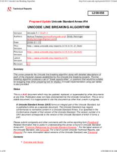 UAX #14: Unicode Line Breaking Algorithm