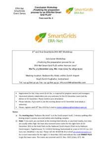 ERA-Net SmartGrids Event Series Conclusion Workshop „Finalizing the preparation