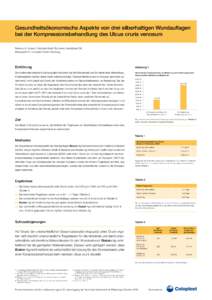 Gesundheitsökonomische Aspekte von drei silberhaltigen Wundauflagen bei der Kompressionsbehandlung des Ulcus cruris venosum Rasmus Ø. Jensen, Coloplast Health Economy, Humlebaek DK Braunwarth H., Coloplast GmbH Hamburg