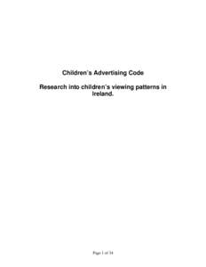 A summary of  the programmes watched by children aged 4-14, on Irish television stations, namely RTE1, Net2, TV3 and TG4 for t