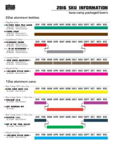 2016 SKU INFORMATION base camp packaged beers 22oz aluminum bottles: Flagship Series in-tents india pale lager