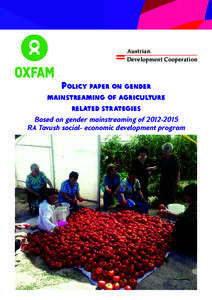 Austrian Development Cooperation Policy paper on gender  mainstreaming of agriculture