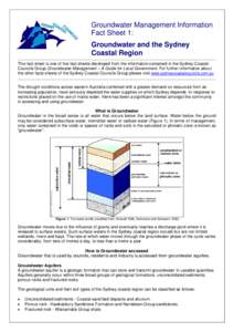 Microsoft Word - Fact Sheet 1 Groundwater and the Sydney coastal region.doc