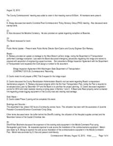 Minutes / Skoog / Pend Oreille County /  Washington / Commissioner / Second / Government / Parliamentary procedure / Principles / Meetings