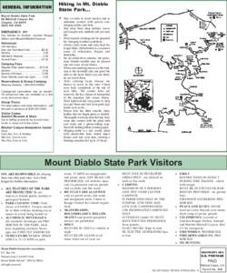 GENERAL INFORMATION Mount Diablo State Park 96 Mitchell Canyon Rd. Clayton, CA[removed]2525