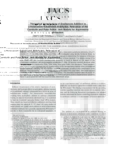 Published on WebTheoretical Investigation of Enolborane Addition to r-Heteroatom-Substituted Aldehydes. Relevance of the Cornforth and Polar Felkin-Anh Models for Asymmetric Induction