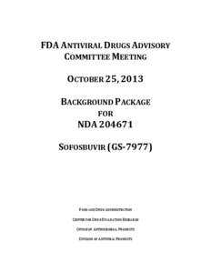 FDA ANTIVIRAL DRUGS ADVISORY COMMITTEE MEETING OCTOBER 25, 2013