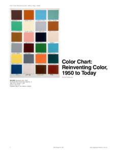 Color Chart: Reinventing Color, 1950 to Today - MoMa  Color Chart: Reinventing Color, 1950 to Today Anne Paterson