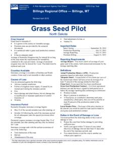 Grass Seed Pilot Crop Insurance for North Dakota