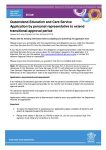 ECS06 Application by personal representative to extend