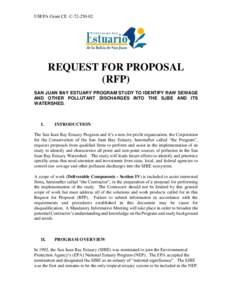 Marketing / Environmental science / Auctioneering / Outsourcing / Procurement / Request for proposal / Water pollution / Proposal / Estuary / Business / Sales / Water