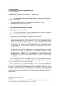 Promotionsordnung der Mathematisch-naturwissenschaftlichen Fakultät der Universität Zürich (vom 8. Juli 2002; Änderungen vom 3. Juli 2003, 3. Februar 2005)  §1