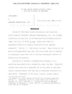 Case 1:15-cvWMN Document 12 FiledPage 1 of 10  IN THE UNITED STATES DISTRICT COURT FOR THE DISTRICT OF MARYLAND  JOHN NANNI