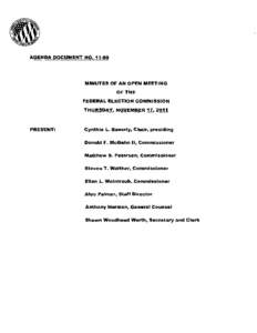 Year of birth missing / Donald F. McGahn II / Agenda / Commissioner / Politics / Government / Principles / Cynthia L. Bauerly / Ellen L. Weintraub / Federal Election Commission