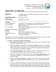 Steering Committee Meeting #2 Notes (November 15, 2010) | Sustainable Stormwater Funding Project