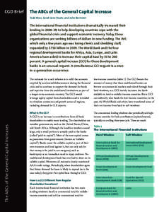 CGD Brief  The ABCs of the General Capital Increase Todd Moss, Sarah Jane Staats, and Julia Barmeier  The ABCs of the General Capital Increases