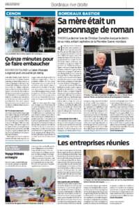 Bordeaux rive droite  LUNDI 16 FÉVRIER 2015 WWW.SUDOUEST.FR  CENON