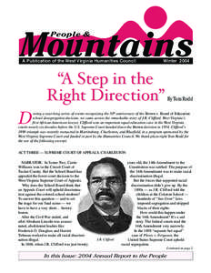 People &  Mountains A Publication of the West Virginia Humanities Council  Winter 2004