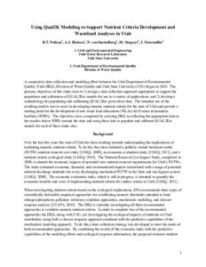 Water / Environmental science / Water management / Water quality / FORECAST / Ecology / Phosphate / Volatile suspended solids / Water pollution / Chemistry / Environment